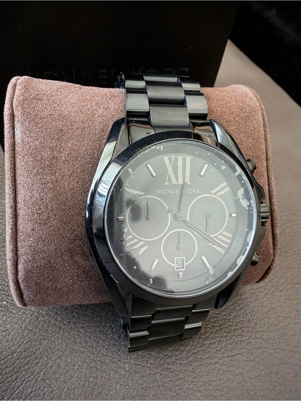Michael Kors Black Stainless Steel Chronograph with Roman Numerals